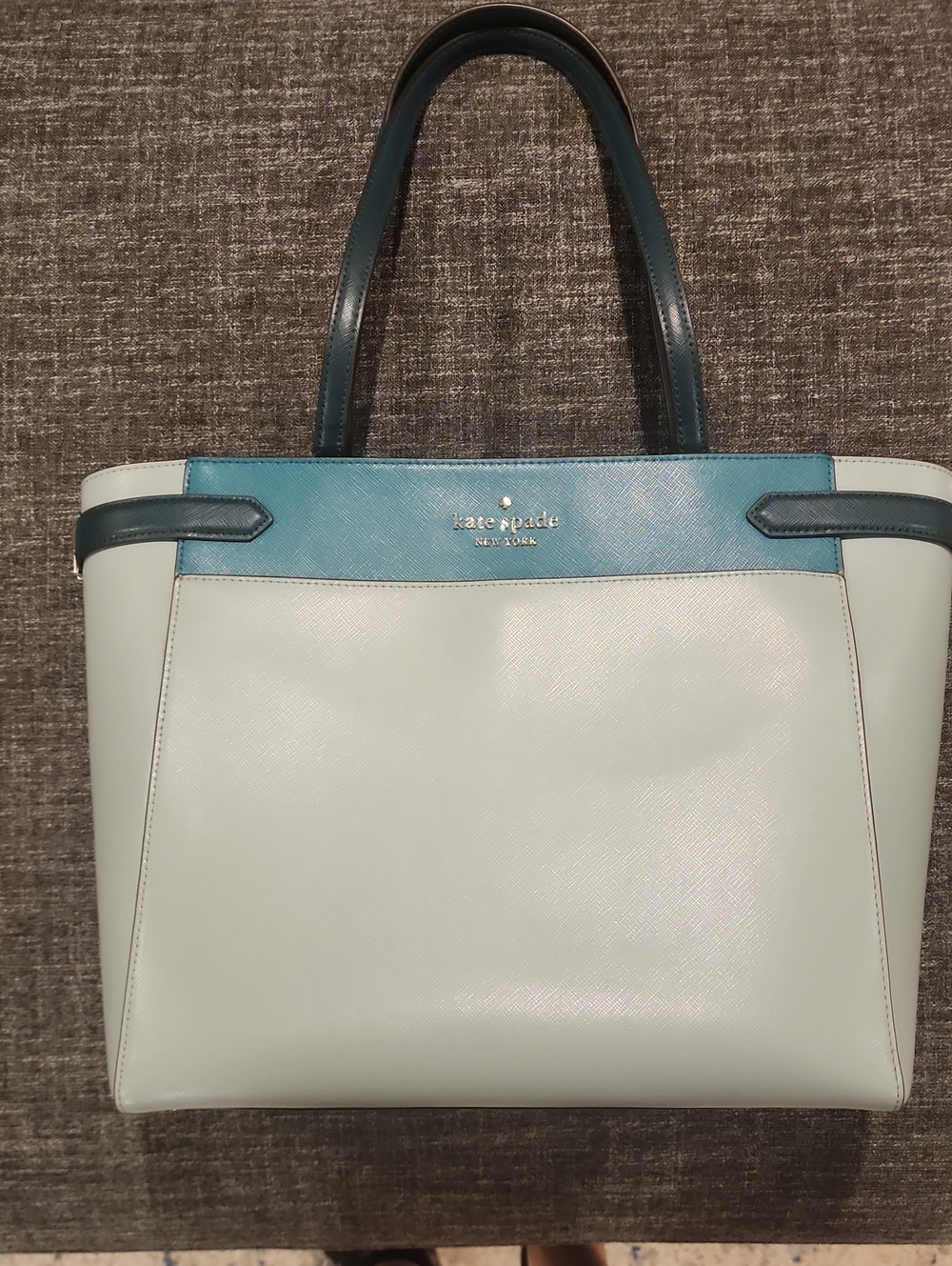 kate spade Mint and Teal Leather Top-Handle Tote